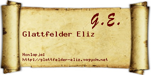Glattfelder Eliz névjegykártya